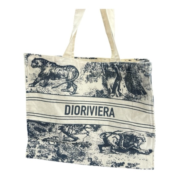 Dior Dioriviera Jute Novelty Tote with bottom board - Picture 6 of 14